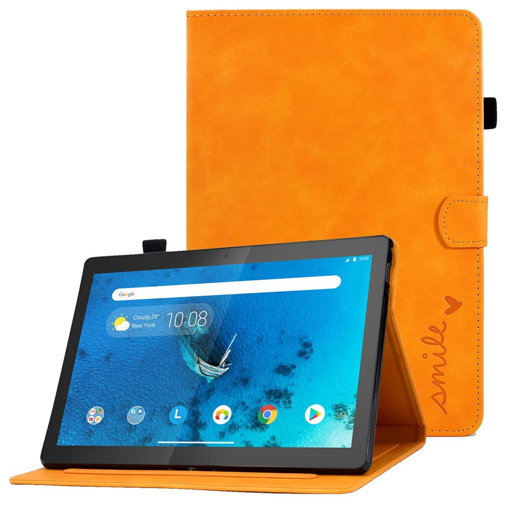 Smart Tablet Leather Case for Lenovo Tab M10 TB-X605F, Anti-scratch Imprinted Pattern Auto Sleep / Wake Up Cover with Card Slots