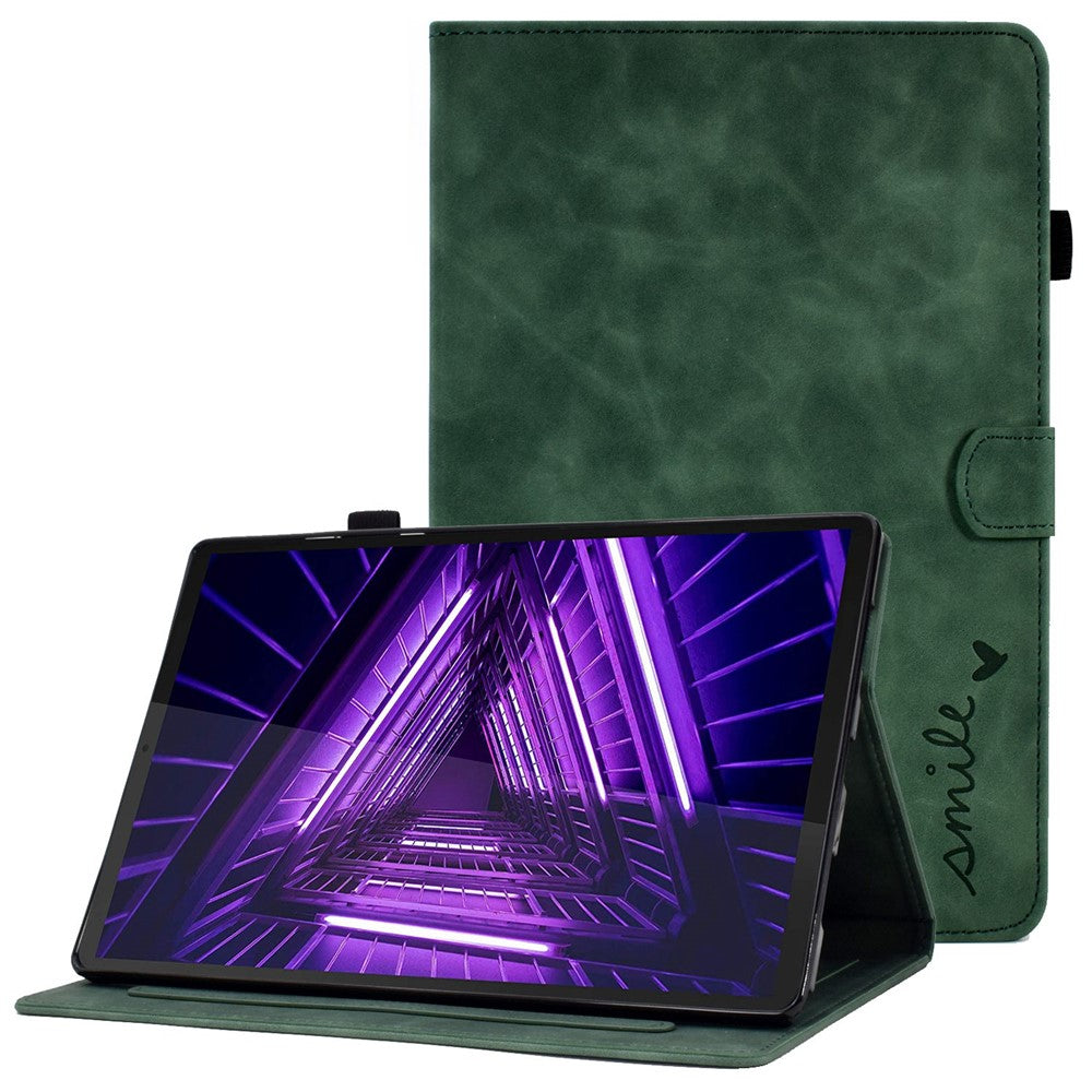 For Lenovo Tab M10 Plus Auto Sleep / Wake Up Smart Tablet Protection Cover Stand Built-in Card Slots Imprinted Pattern Leather Case
