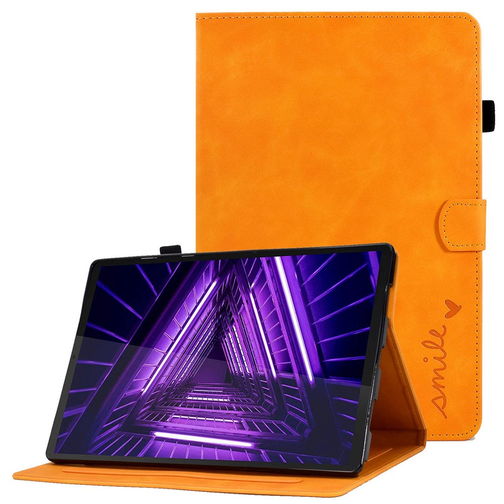 For Lenovo Tab M10 Plus Auto Sleep / Wake Up Smart Tablet Protection Cover Stand Built-in Card Slots Imprinted Pattern Leather Case