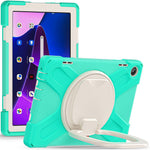 For Lenovo Tab M10 (Gen 3) TB-328FU / TB-328XU PC + Silicone Tablet Case Hand Grip Rotary Kickstand Drop-proof Protective Cover