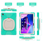 For Lenovo Tab M10 (Gen 3) TB-328FU / TB-328XU PC + Silicone Tablet Case Hand Grip Rotary Kickstand Drop-proof Protective Cover
