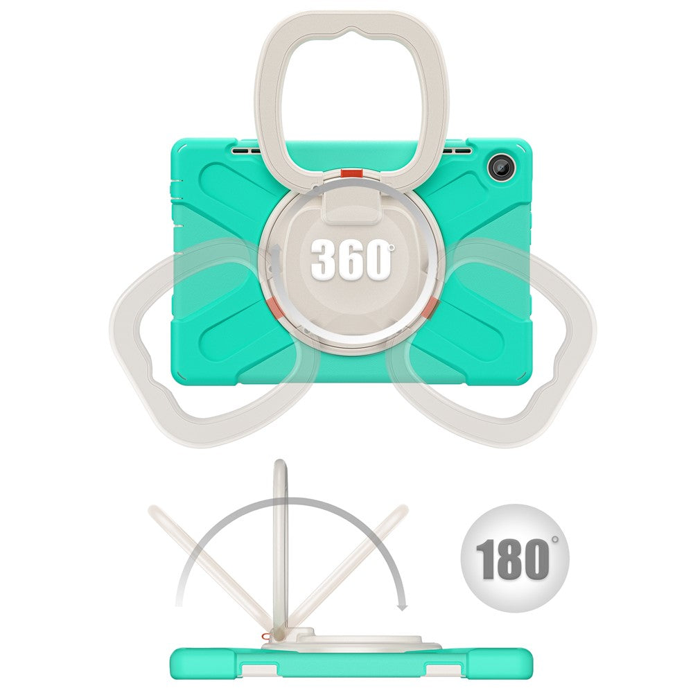 For Lenovo Tab M10 (Gen 3) TB-328FU / TB-328XU PC + Silicone Tablet Case Hand Grip Rotary Kickstand Drop-proof Protective Cover