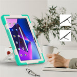 For Lenovo Tab M10 (Gen 3) TB-328FU / TB-328XU PC + Silicone Tablet Case Hand Grip Rotary Kickstand Drop-proof Protective Cover