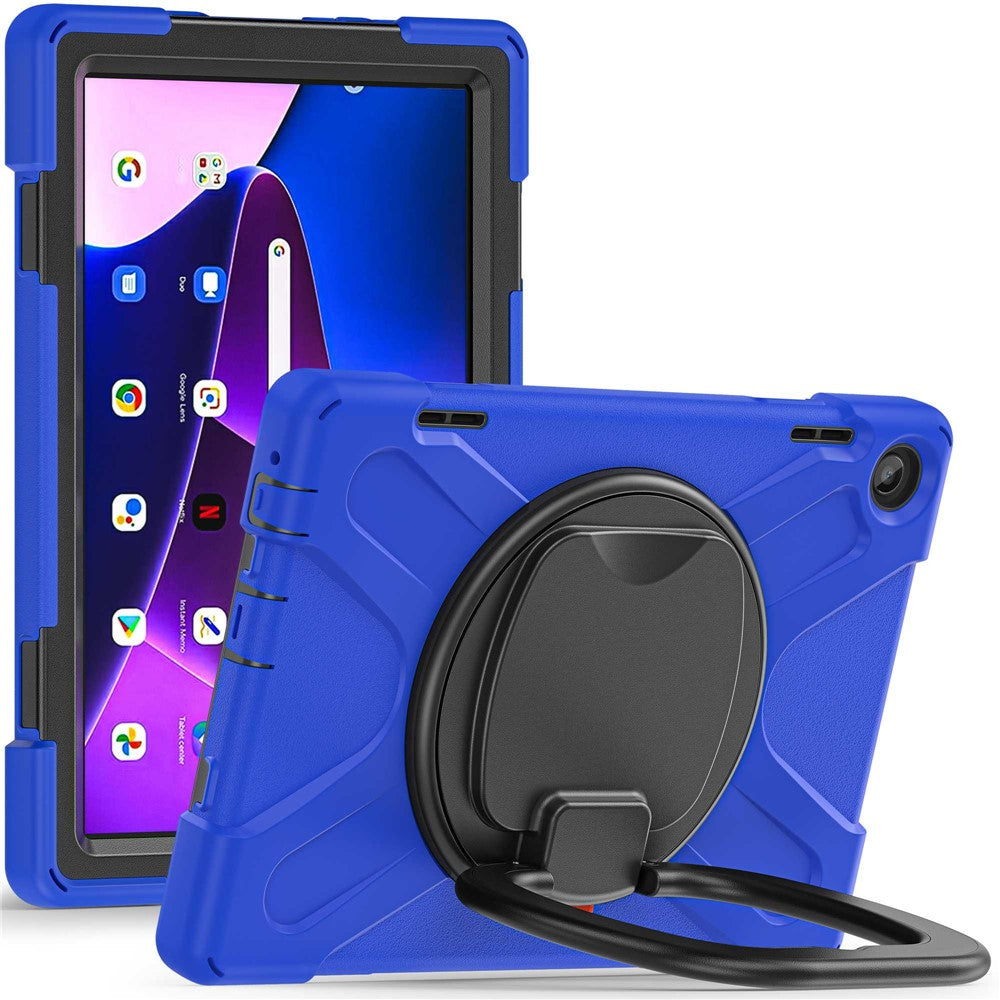 For Lenovo Tab M10 (Gen 3) TB-328FU / TB-328XU PC + Silicone Tablet Case Hand Grip Rotary Kickstand Drop-proof Protective Cover