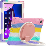 For Lenovo Tab M10 (Gen 3) TB-328FU / TB-328XU PC + Silicone Tablet Case Hand Grip Rotary Kickstand Drop-proof Protective Cover