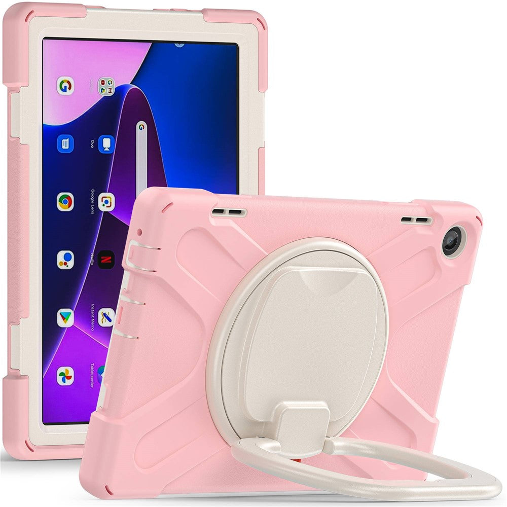 For Lenovo Tab M10 (Gen 3) TB-328FU / TB-328XU PC + Silicone Tablet Case Hand Grip Rotary Kickstand Drop-proof Protective Cover