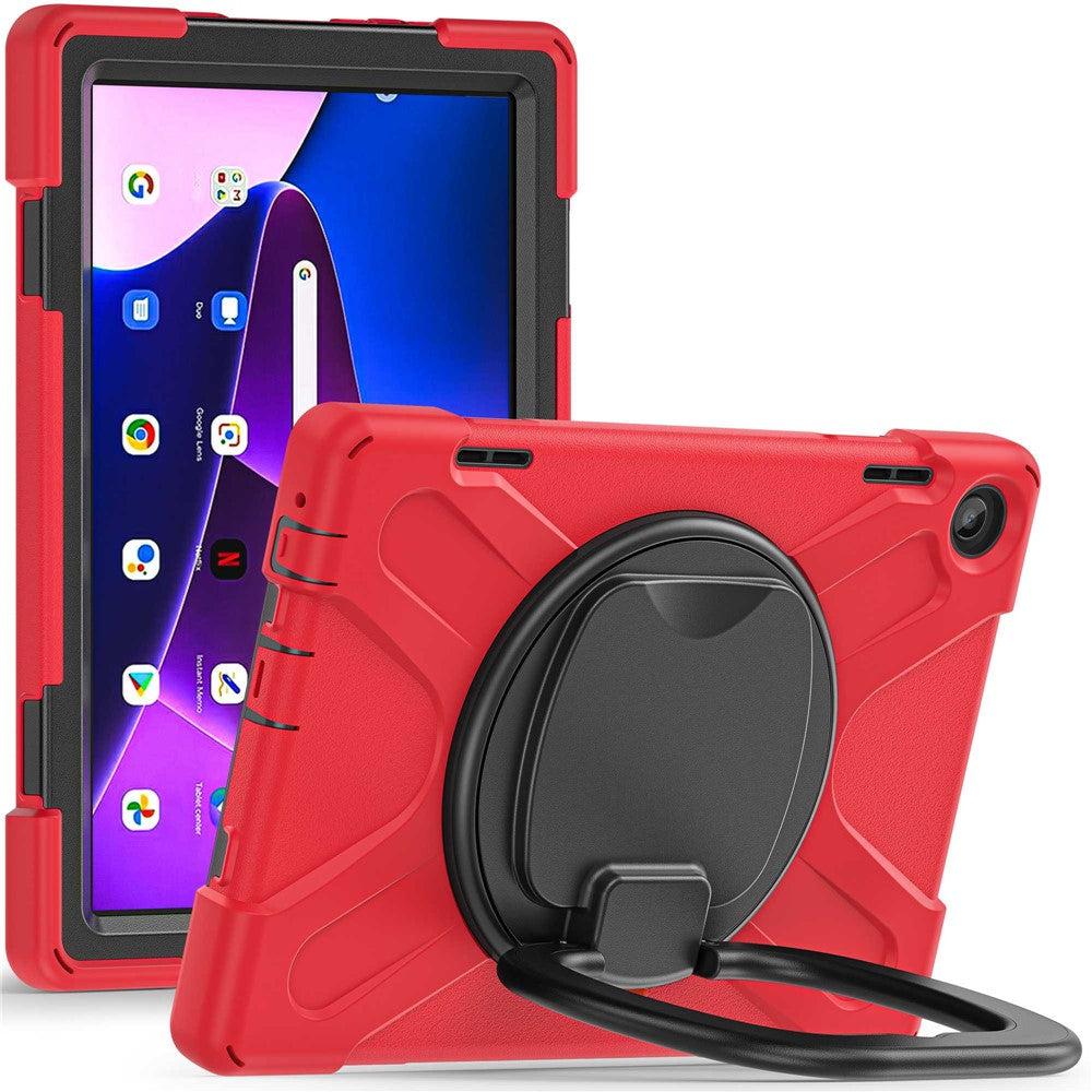 For Lenovo Tab M10 (Gen 3) TB-328FU / TB-328XU PC + Silicone Tablet Case Hand Grip Rotary Kickstand Drop-proof Protective Cover