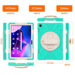For Lenovo Tab M10 (Gen 3) TB-328FU / TB-328XU Kickstand 360 Degree Rotation Hand Strap Tablet Case PC + Silicone Protective Cover