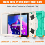 For Lenovo Tab M10 (Gen 3) TB-328FU / TB-328XU Kickstand 360 Degree Rotation Hand Strap Tablet Case PC + Silicone Protective Cover