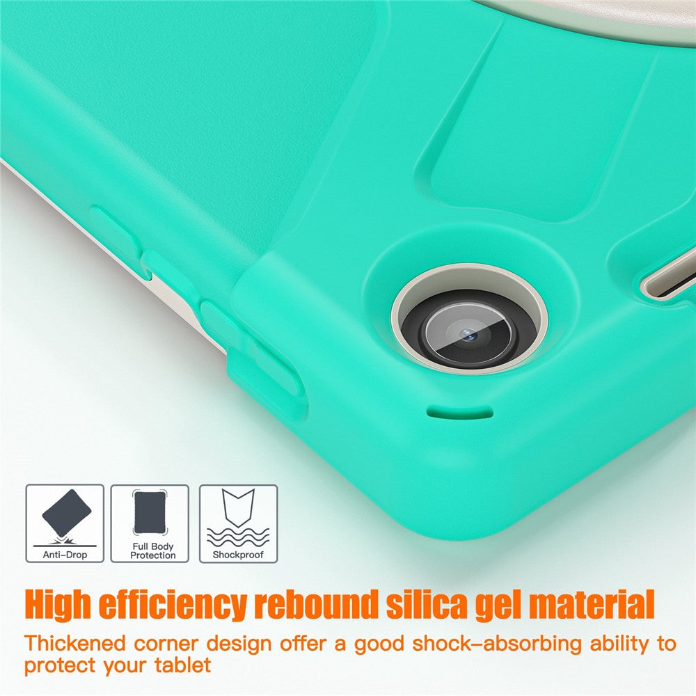 For Lenovo Tab M10 (Gen 3) TB-328FU / TB-328XU Kickstand 360 Degree Rotation Hand Strap Tablet Case PC + Silicone Protective Cover