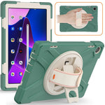 For Lenovo Tab M10 (Gen 3) TB-328FU / TB-328XU Kickstand 360 Degree Rotation Hand Strap Tablet Case PC + Silicone Protective Cover