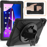 For Lenovo Tab M10 (Gen 3) TB-328FU / TB-328XU Kickstand 360 Degree Rotation Hand Strap Tablet Case PC + Silicone Protective Cover