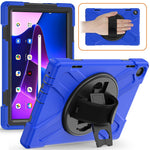 For Lenovo Tab M10 (Gen 3) TB-328FU / TB-328XU Kickstand 360 Degree Rotation Hand Strap Tablet Case PC + Silicone Protective Cover