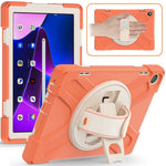 For Lenovo Tab M10 (Gen 3) TB-328FU / TB-328XU Kickstand 360 Degree Rotation Hand Strap Tablet Case PC + Silicone Protective Cover