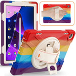 For Lenovo Tab M10 (Gen 3) TB-328FU / TB-328XU Kickstand 360 Degree Rotation Hand Strap Tablet Case PC + Silicone Protective Cover
