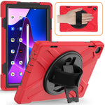 For Lenovo Tab M10 (Gen 3) TB-328FU / TB-328XU Kickstand 360 Degree Rotation Hand Strap Tablet Case PC + Silicone Protective Cover