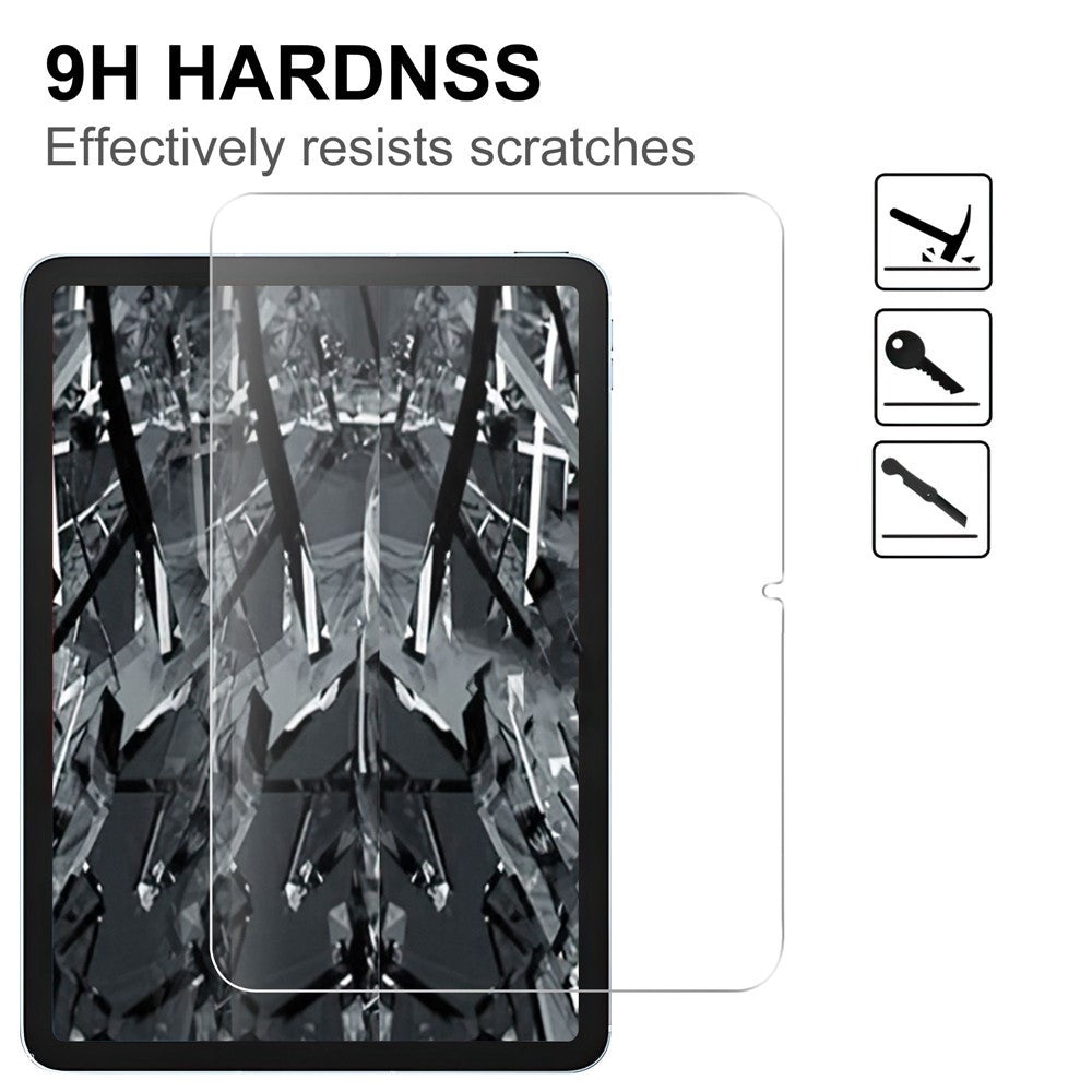 Til iPad (2025) / 10.9 (2022) Blødt TPU-cover Transparent Telefoncover med 2.5D Arc Edge Hærdet Glas Skærmbeskytter