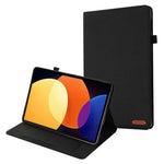 For Xiaomi Pad 5 Pro 12.4 (2022) Cloth Texture PU Leather Stand Case Tablet Protective Cover with Card Slots