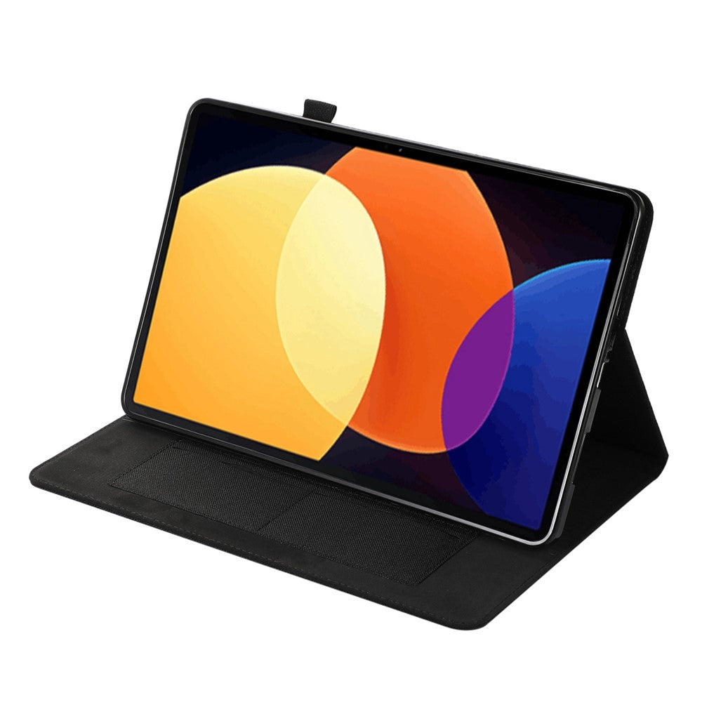 For Xiaomi Pad 5 Pro 12.4 (2022) Cloth Texture PU Leather Stand Case Tablet Protective Cover with Card Slots