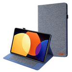 For Xiaomi Pad 5 Pro 12.4 (2022) Cloth Texture PU Leather Stand Case Tablet Protective Cover with Card Slots