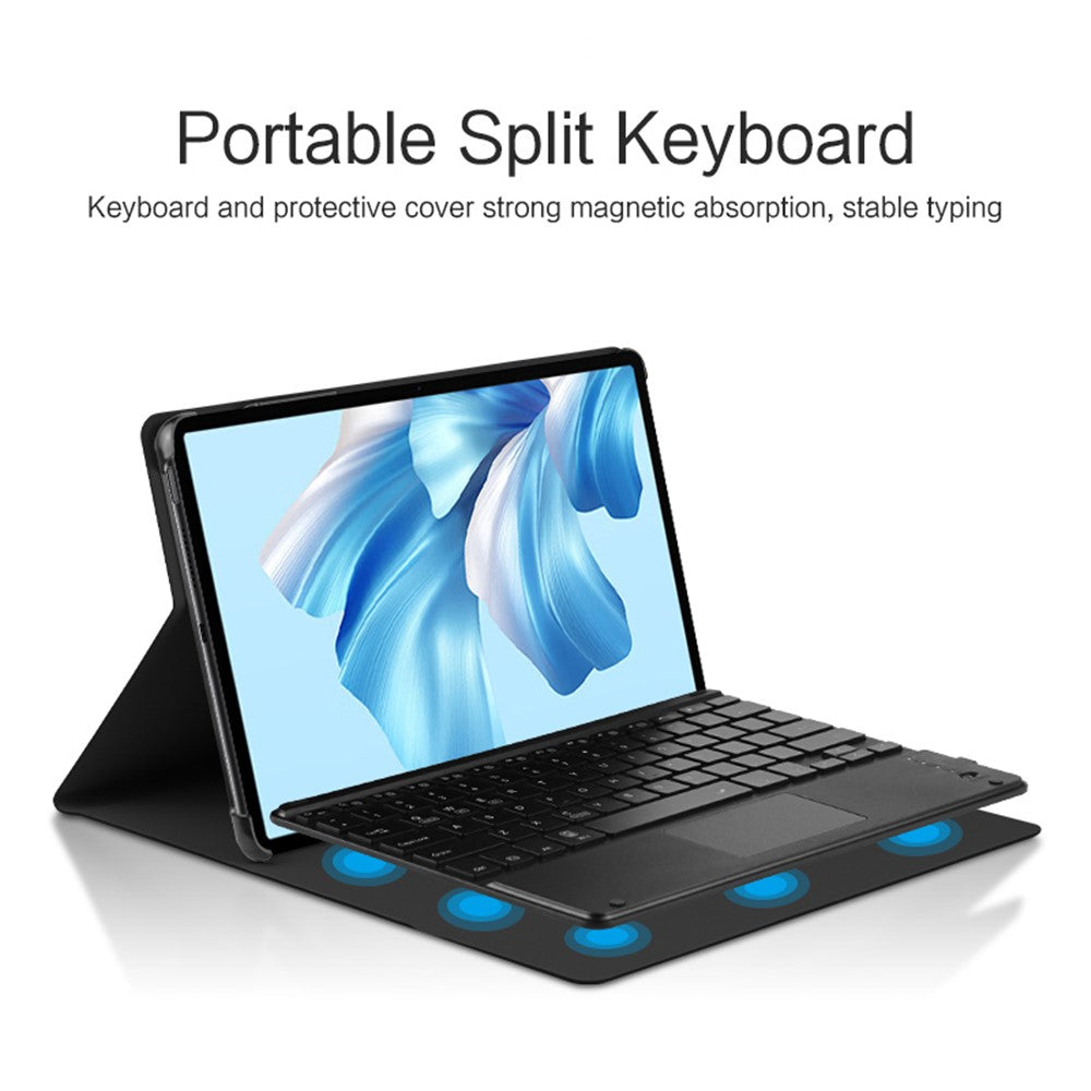 For Huawei MateBook E Go Detachable Bluetooth-compatible Keyboard with Hinge Stand Leather Case