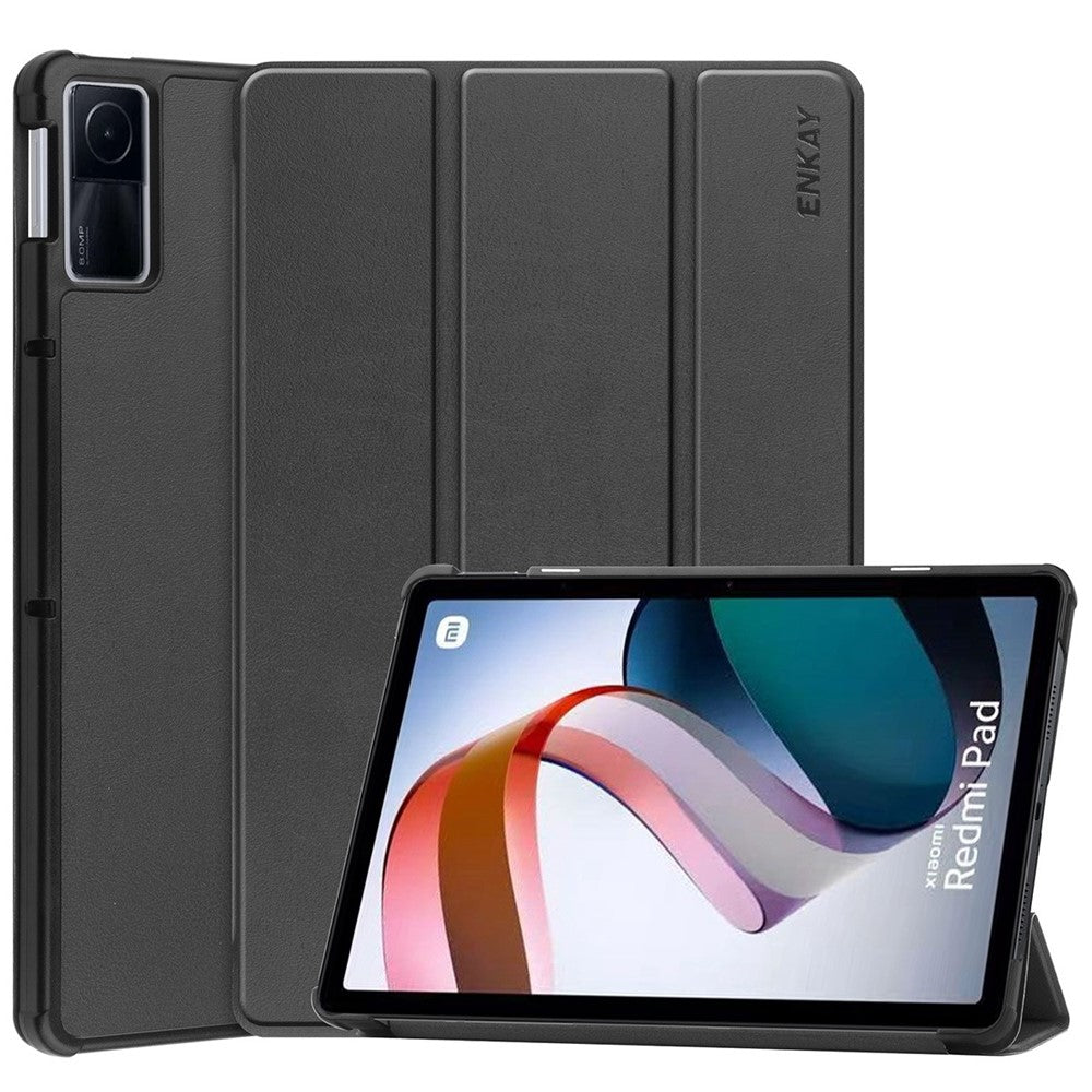ENKAY HAT PRINCE För Xiaomi Redmi Pad 10.61" Stötsäkert Fodral PU-läder Hårt PC Surfplatta Stativ Fodral Trippelvikbart Skyddsfodral Stöder Automatisk Väckning/Sömn
