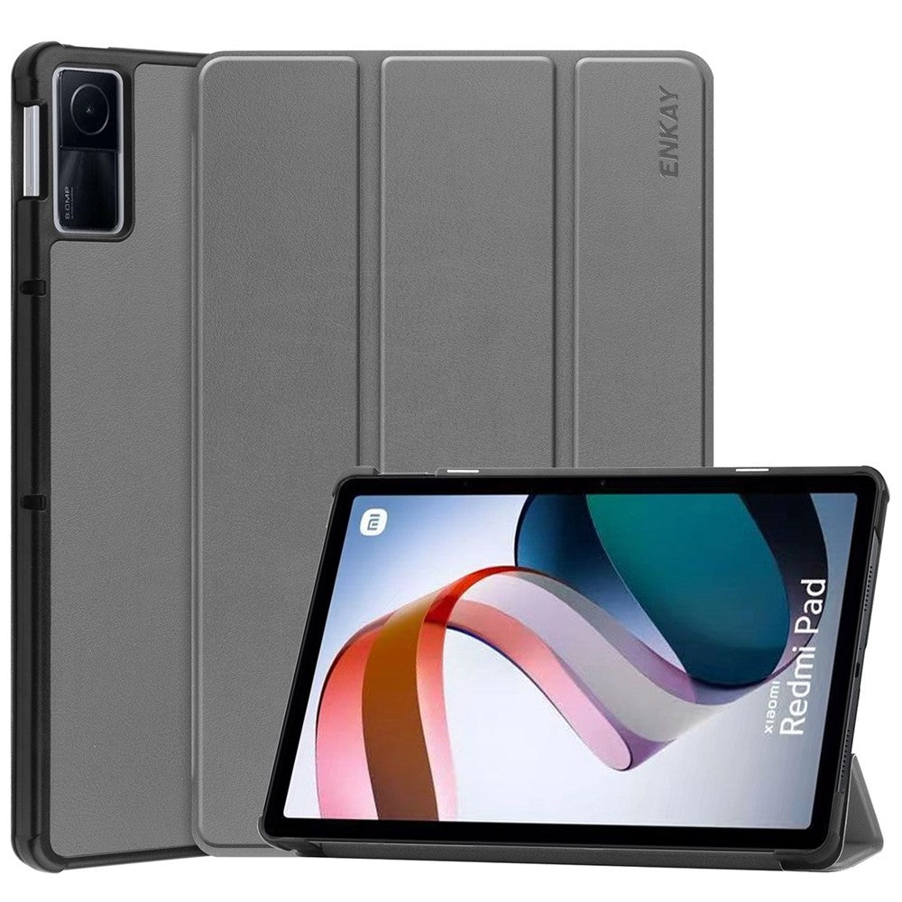 ENKAY HAT PRINCE För Xiaomi Redmi Pad 10.61" Stötsäkert Fodral PU-läder Hårt PC Surfplatta Stativ Fodral Trippelvikbart Skyddsfodral Stöder Automatisk Väckning/Sömn