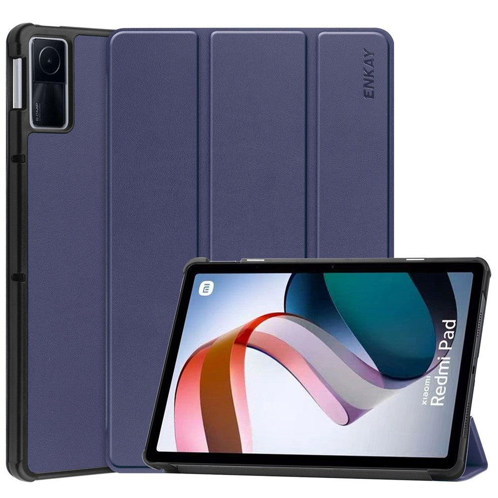 ENKAY HAT PRINCE För Xiaomi Redmi Pad 10.61" Stötsäkert Fodral PU-läder Hårt PC Surfplatta Stativ Fodral Trippelvikbart Skyddsfodral Stöder Automatisk Väckning/Sömn