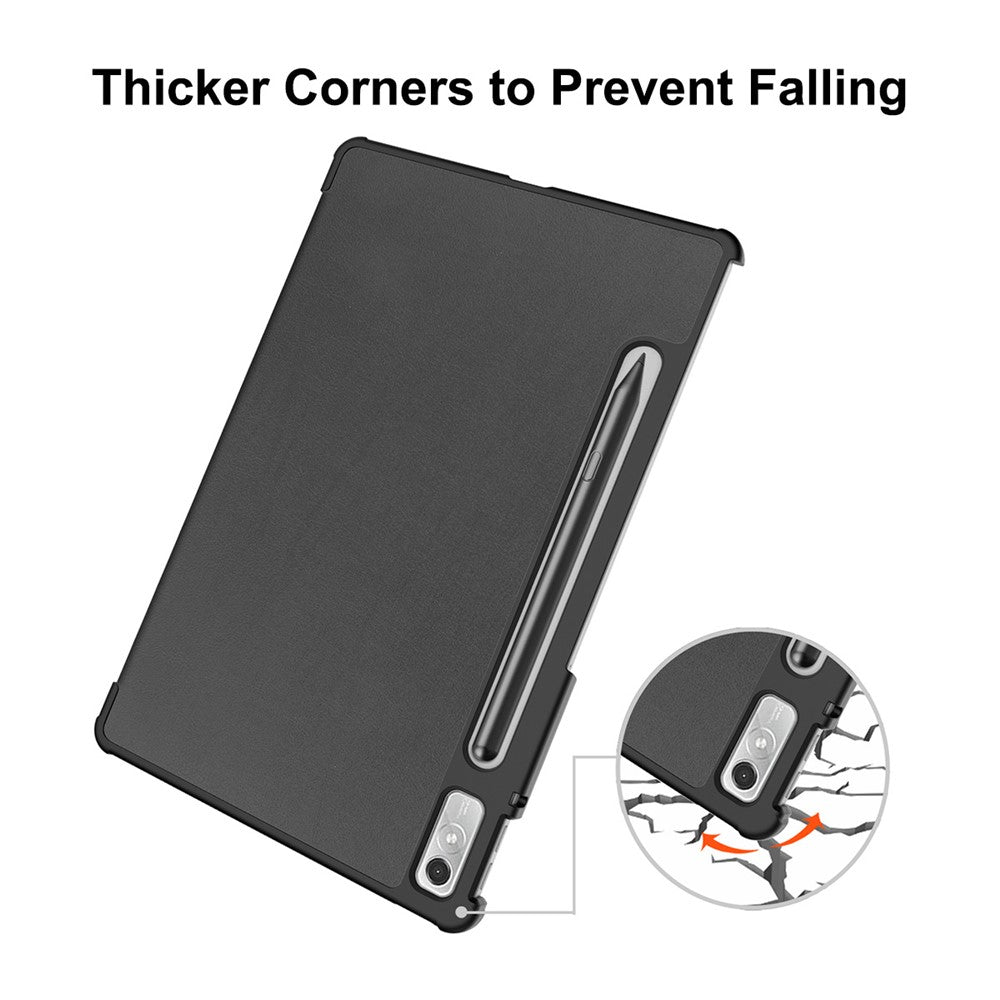 ENKAY HAT PRINCE För Lenovo Tab P11 Pro Gen 2 11,2" (2022) Skyddsfodral PU-läder + PC Stötsäkert fodral Trippelt stativ Surfplatta med Pennfack Stöd för automatisk väckning/viloläge