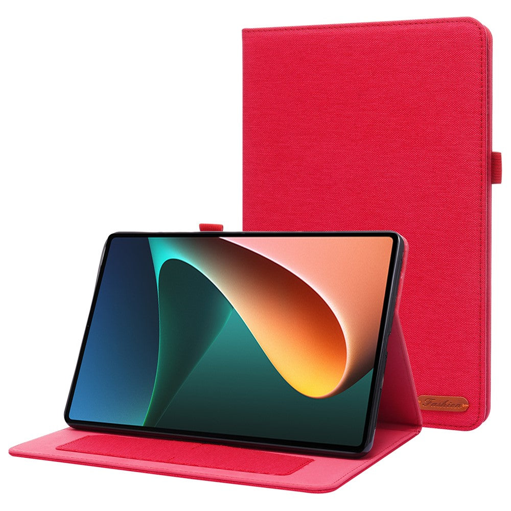 For Xiaomi Pad 5 / Pad 5 Pro Cloth Texture Tablet Case Full Body Protection PU Leather Card Holder Folio Stand Cover