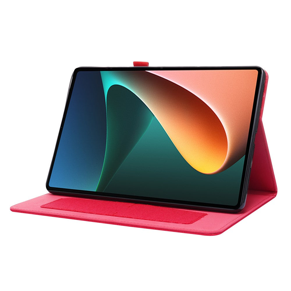 For Xiaomi Pad 5 / Pad 5 Pro Cloth Texture Tablet Case Full Body Protection PU Leather Card Holder Folio Stand Cover