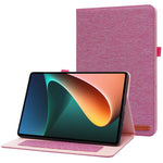 For Xiaomi Pad 5 / Pad 5 Pro Cloth Texture Tablet Case Full Body Protection PU Leather Card Holder Folio Stand Cover