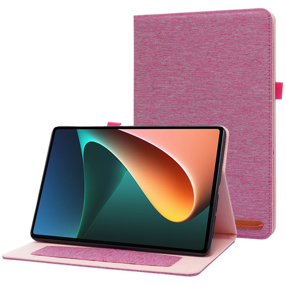 For Xiaomi Pad 5 / Pad 5 Pro Cloth Texture Tablet Case Full Body Protection PU Leather Card Holder Folio Stand Cover