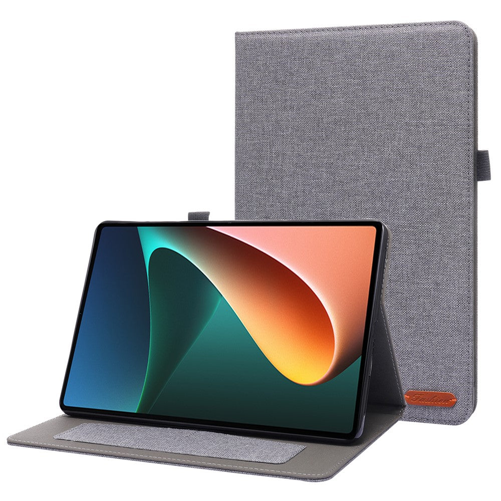 For Xiaomi Pad 5 / Pad 5 Pro Cloth Texture Tablet Case Full Body Protection PU Leather Card Holder Folio Stand Cover