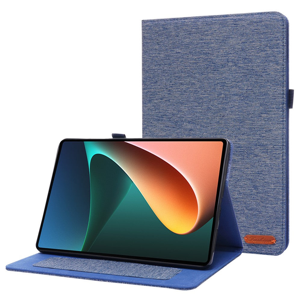 For Xiaomi Pad 5 / Pad 5 Pro Cloth Texture Tablet Case Full Body Protection PU Leather Card Holder Folio Stand Cover