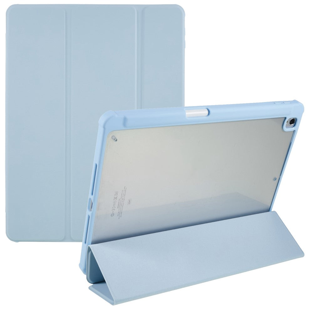 For iPad 10.2 (2021) / (2019) / (2020) Shockproof Case PU Leather + TPU + Acrylic Tablet Case Tri-fold Stand Protective Cover