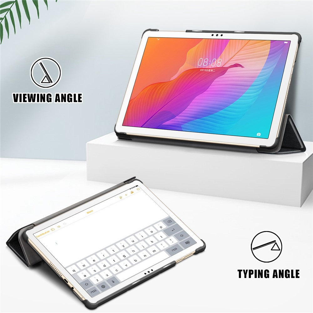 Til Honor Pad X8 / X8 Lite / Huawei MatePad T 10 PU læder Treflold Stand Cover Anti-drop Tablet Beskyttelsescover