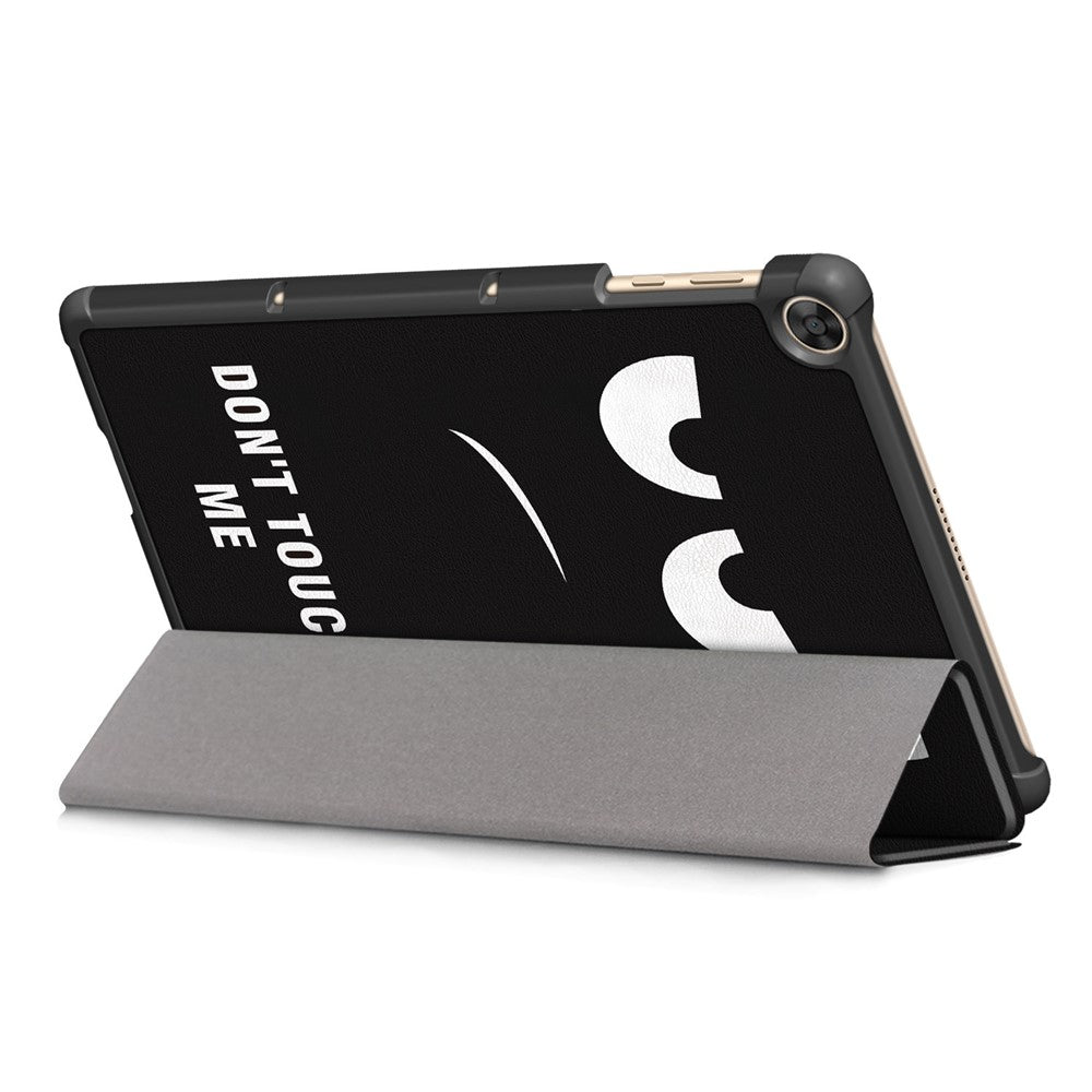 For Honor Pad X8 / X8 Lite / Huawei MatePad T 10 Pattern Printing PU Leather Trifold Stand Cover Fall-proof Tablet Protective Case