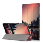 For Honor Pad X8 / X8 Lite / Huawei MatePad T 10 Pattern Printing PU Leather Trifold Stand Cover Fall-proof Tablet Protective Case