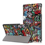For Honor Pad X8 / X8 Lite / Huawei MatePad T 10 Pattern Printing PU Leather Trifold Stand Cover Fall-proof Tablet Protective Case