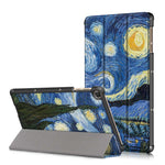 For Honor Pad X8 / X8 Lite / Huawei MatePad T 10 Pattern Printing PU Leather Trifold Stand Cover Fall-proof Tablet Protective Case