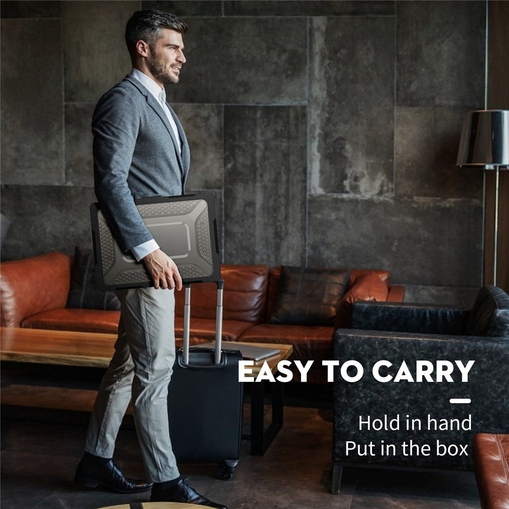 Til MacBook Air 13 tommer (2026) A3449 / (2025) A3240 / (2024) A3113 / (2022) A2681 beskyttelsescover ridsefast laptop hardcase i PC med støtteben