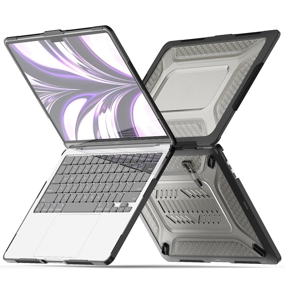 Til MacBook Air 13 tommer (2026) A3449 / (2025) A3240 / (2024) A3113 / (2022) A2681 beskyttelsescover ridsefast laptop hardcase i PC med støtteben