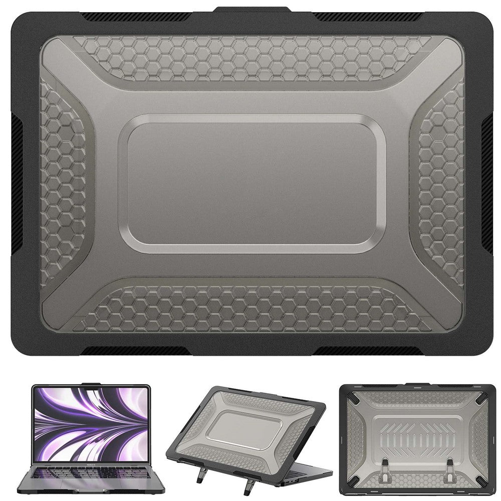 Til MacBook Air 13 tommer (2026) A3449 / (2025) A3240 / (2024) A3113 / (2022) A2681 beskyttelsescover ridsefast laptop hardcase i PC med støtteben