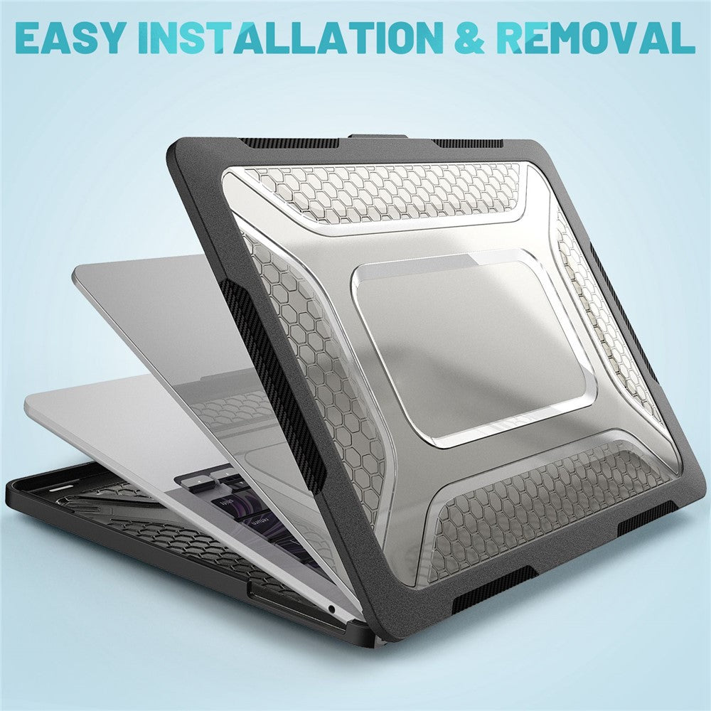 Til MacBook Air 13 tommer (2026) A3449 / (2025) A3240 / (2024) A3113 / (2022) A2681 beskyttelsescover ridsefast laptop hardcase i PC med støtteben