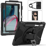 For Lenovo Tab P11 Pro Gen 2 Case Rotation Kickstand PC + Silicone Tablet Cover with Hand Strap / Shoulder Strap