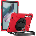 For Lenovo Tab P11 Pro Gen 2 Case Rotation Kickstand PC + Silicone Tablet Cover with Hand Strap / Shoulder Strap