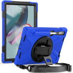 For Lenovo Tab P11 Pro Gen 2 Case Rotation Kickstand PC + Silicone Tablet Cover with Hand Strap / Shoulder Strap