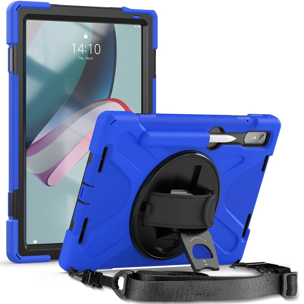 For Lenovo Tab P11 Pro Gen 2 Case Rotation Kickstand PC + Silicone Tablet Cover with Hand Strap / Shoulder Strap