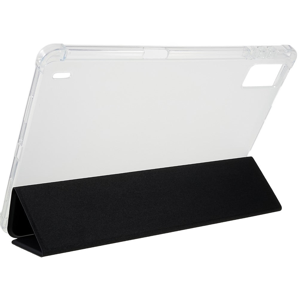 For Xiaomi Pad 5 Pro 12.4 (2022) Trifold Stand PU Leather Tablet Case Full Protection Matte TPU Back Cover